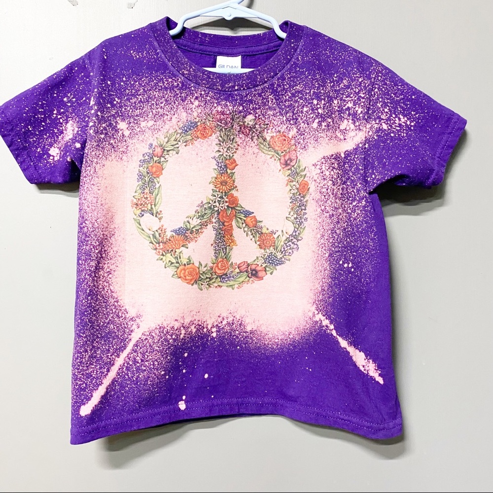 Bleached Peace Sign Shirt Size 6t